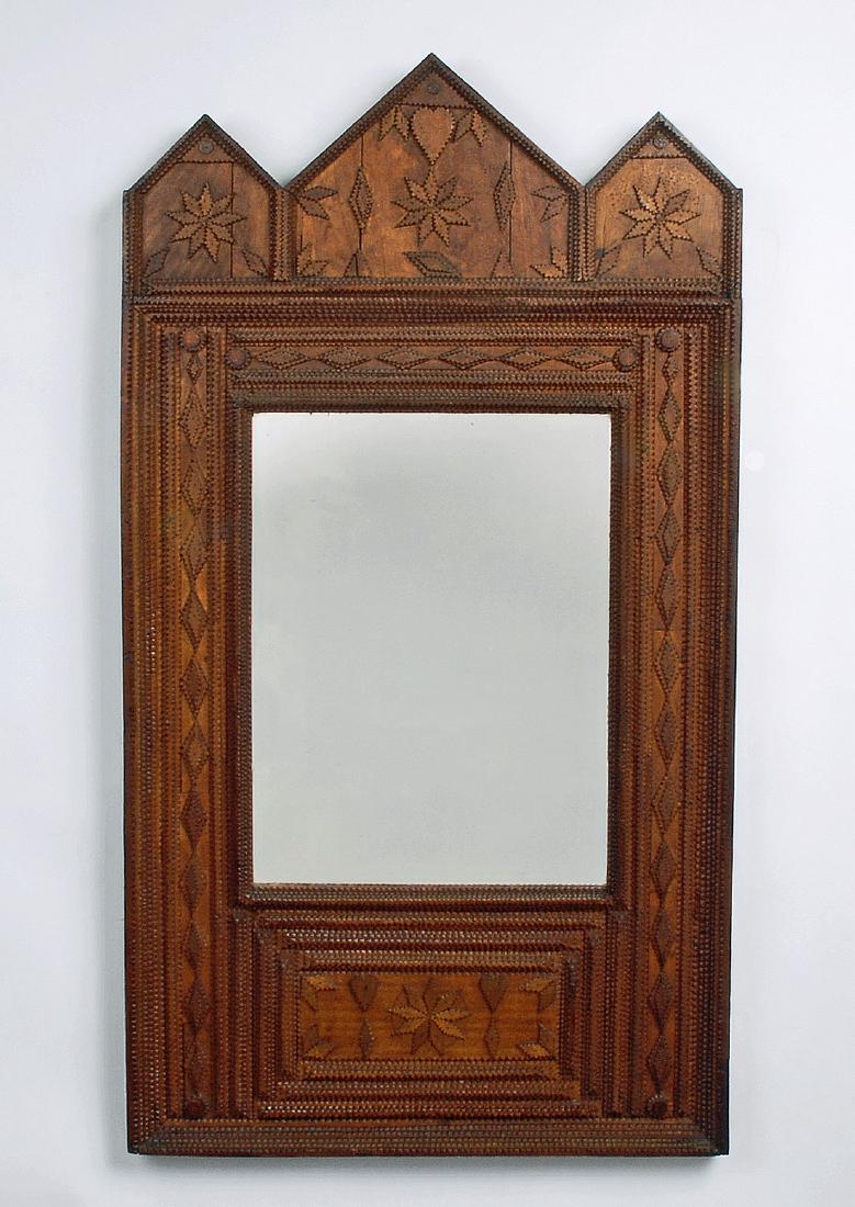 Large Tramp Art Mirror with Hearts & Snowflakes (1 of 6)