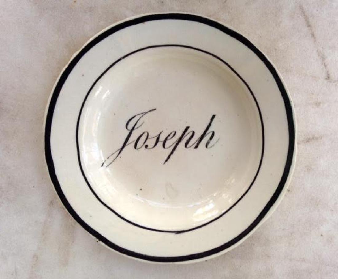 19th Century Joseph Inscribed Soft Paste Plate (1 of 3)