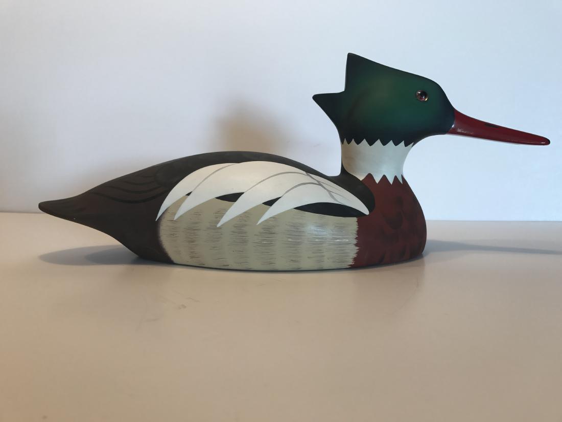 Carved Merganser Drake Decoy (1 of 3)