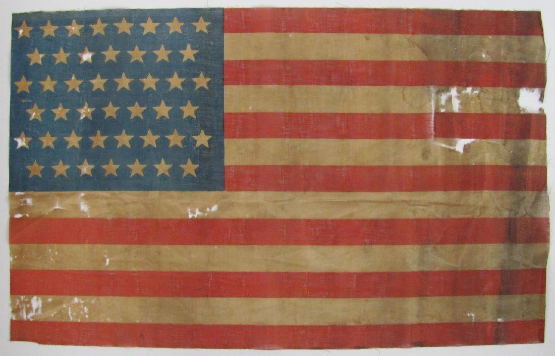 Ca. 1896 Old Vintage 45 Star U.s. American Parade Flag (1 of 4)