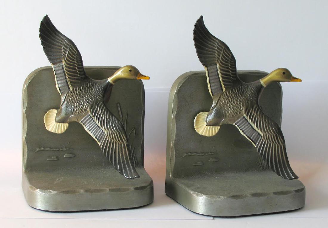Pair Of Cast Metal Mallard Duck Bookends (1 of 1)