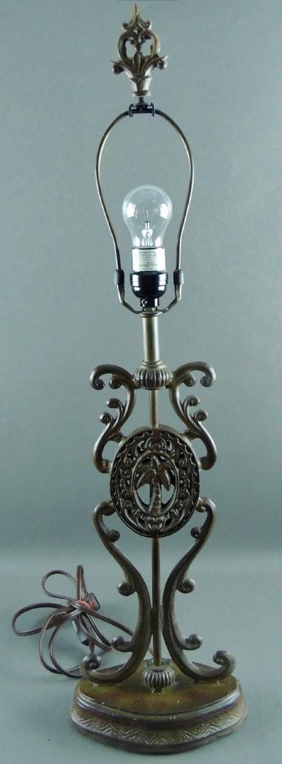 Cast Metal Palm Tree Filigree Lamp (1 of 6)