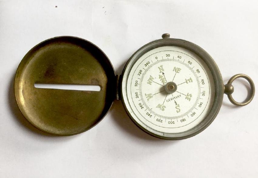 Antique Brass Pocket Compass (1 of 4)