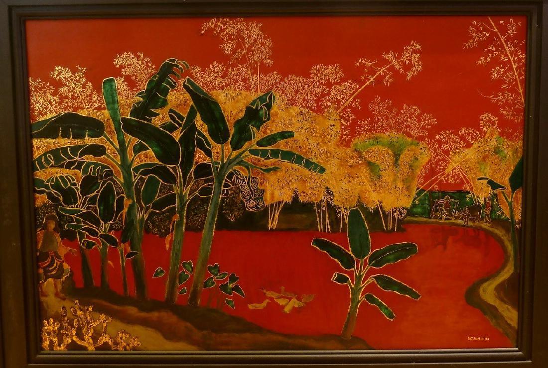 Nguyen Van Binh: Mid Century Lacquer Painting, 1958 (1 of 6)