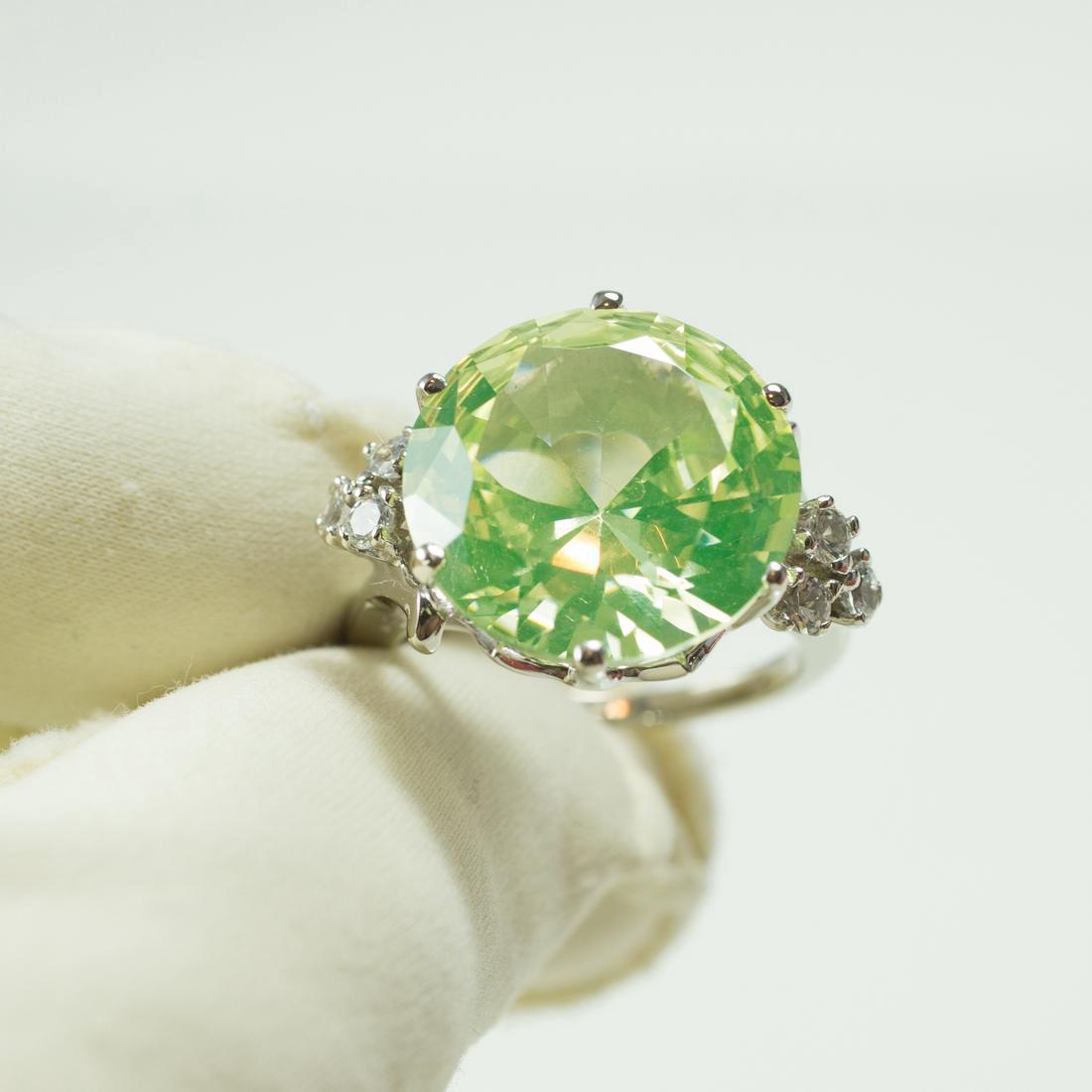 Vintage 20ct Citron Stone Diamond 14k White Gold Ring (1 of 10)