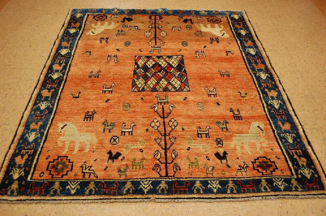Antique Persian Shiraz Gabbeh Wool Rug 5x6.5 (1 of 10)