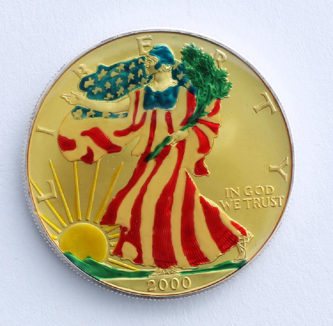 2000 American Eagle Colorized Silver Dollar (1 of 3)