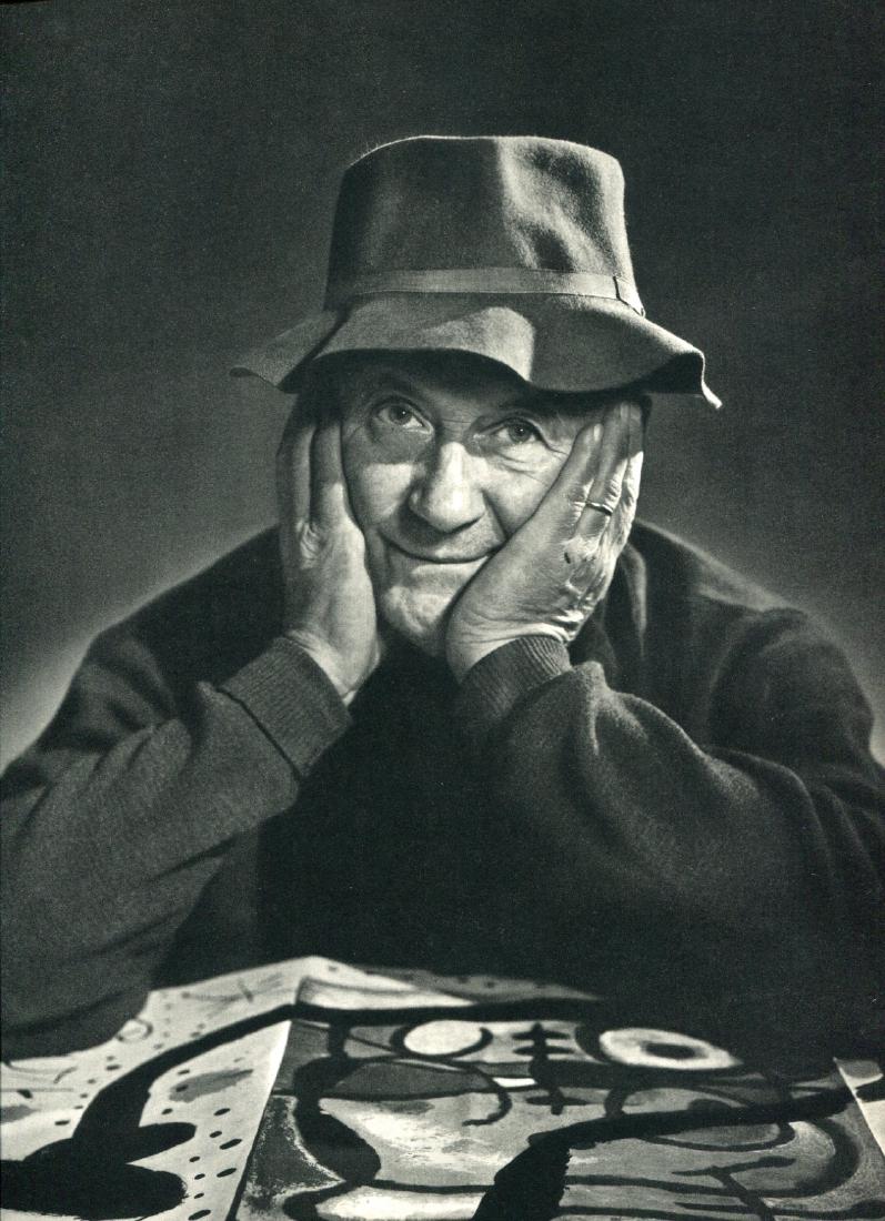 YOUSUF KARSH - Portrait of Joan Miro: Artist: YOUSUF KARSH Print: Joan Miro Medium: Sheet-Fed Gravure Printed in Switzerland, 1976 Image Size: 8.5" x 11" Yousuf Karsh (1908-2002) was an Armenian-Canadian portrait photographer, considered