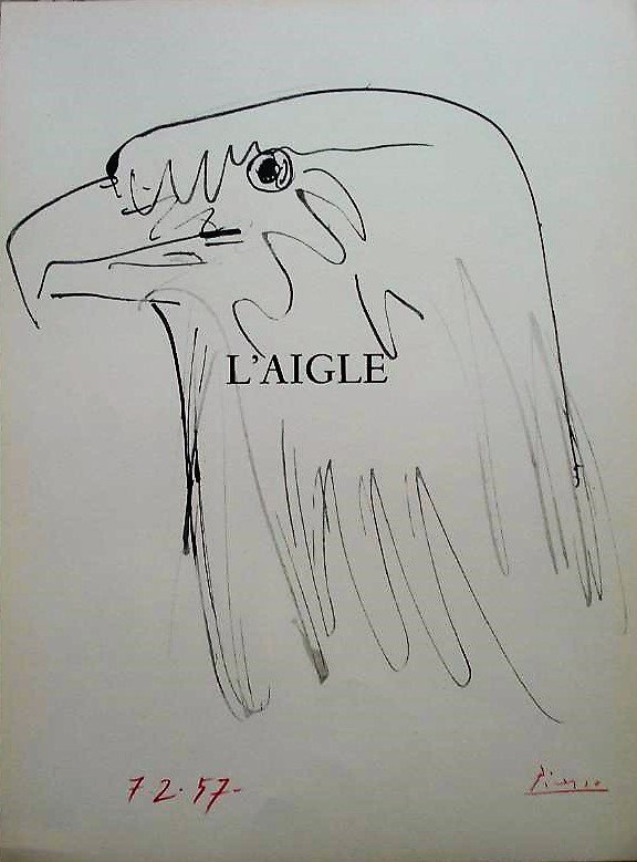 Pablo Picasso: l`aigle, Signed, 1957 (1 of 5)