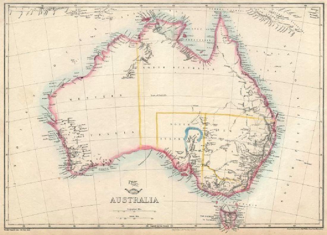 Australia Showing 1856 States 1863 Map (1 of 2)