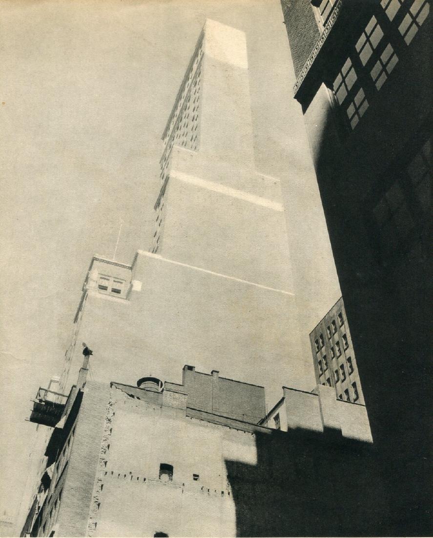 CHARLES SHEELER - Delmonico Building, NY: Artist: CHARLES SHEELER Print Title: Delmonico Building, NY Medium: Vintage Sheet-fed Gravure Printing Date: 1930 Printed: by Neogravure, France Image Size: 7" X 9" Charles Sheeler was an American pai