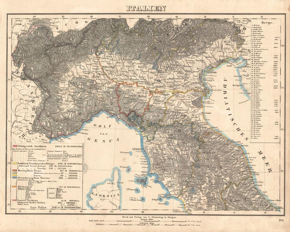 Flemming: Map Italien No. I. [Nord] | [Sud], 1847 (1 of 2)