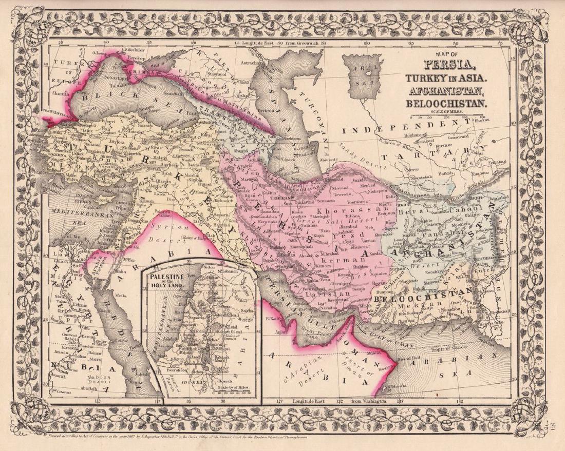 Mitchell: Map of Persia, Turkey in Asia, 1867 (1 of 1)