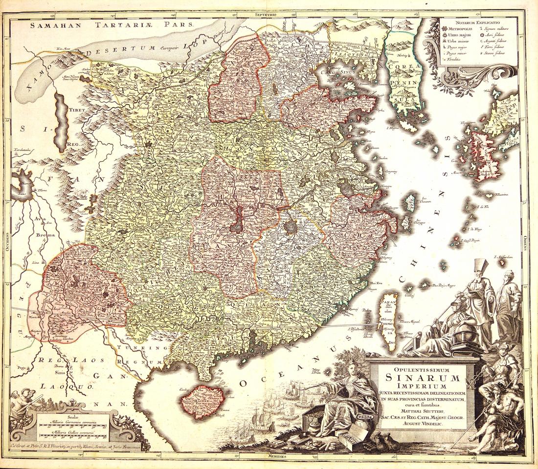 Seutter: Opulentissimum Sinarum Imperium Map, 1740 (1 of 1)