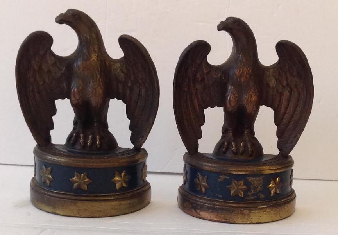 Cast Iron Bronze Finish American Eagle Head Book Ends (1 of 4)