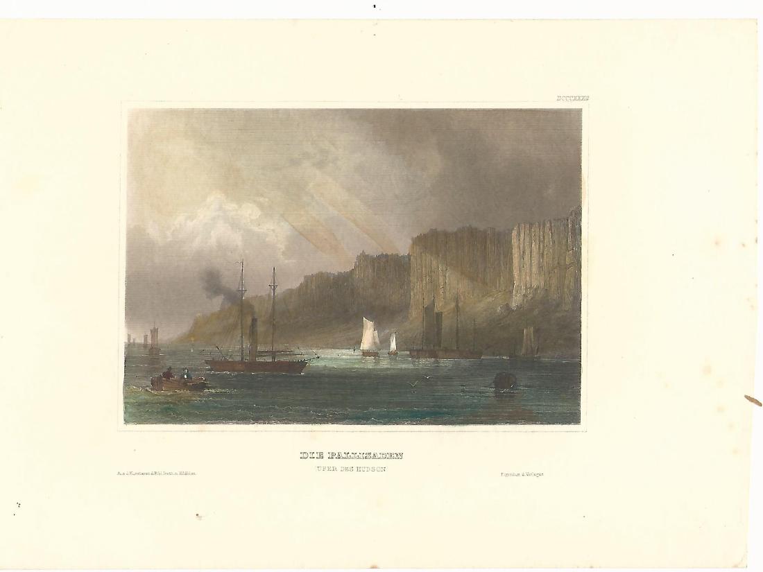 C1850 Die Pallisaden New York Handcolored Engraving (1 of 1)