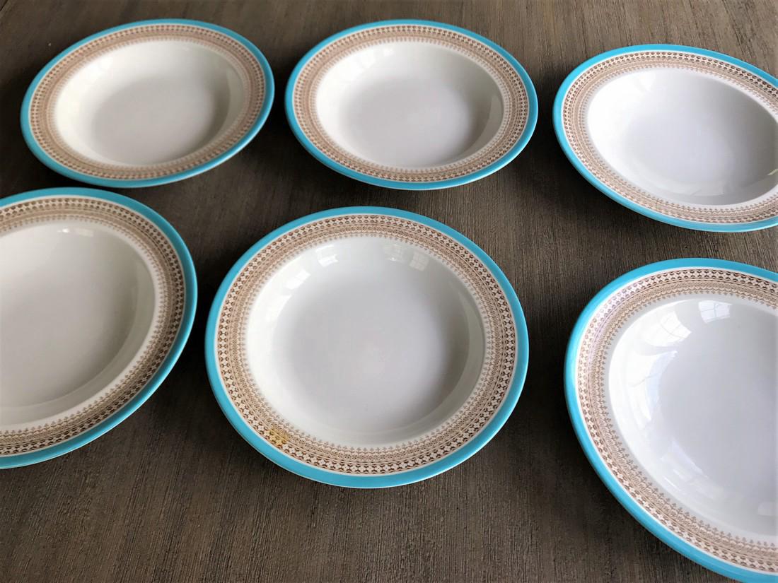 Antique Royal Worcester Rimmed Soup Bowls (1 of 4)