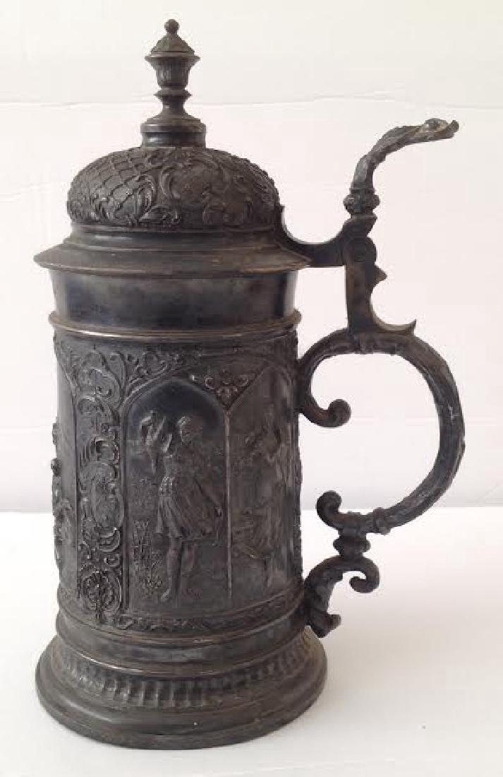 Vintage Metal Silver Plate German Beer Stein Pewter (1 of 6)