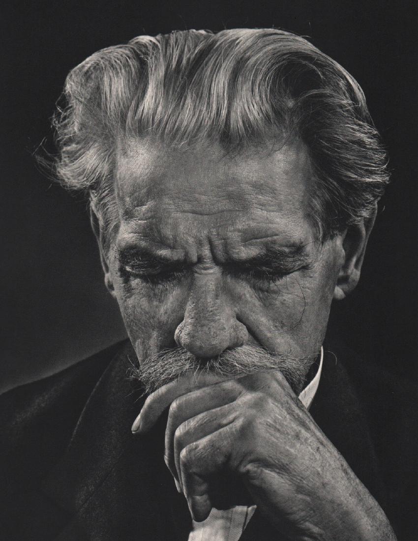 YOUSUF KARSH - Portrait of Albert Schweitzer: Artist: YOUSUF KARSH Print: Albert Schweitzer Medium: Photo Gravure Printed in Switzerland 1982 Loose Edition on Bristol board 320 weight, limited to 590 (not numbered - folio is signed but not the pr