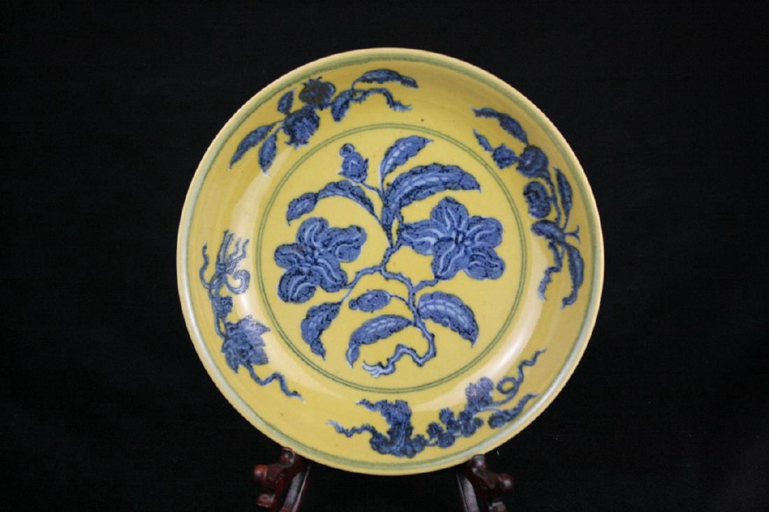 Chinese Yellow Ground Porcelain Plate (1 of 2)