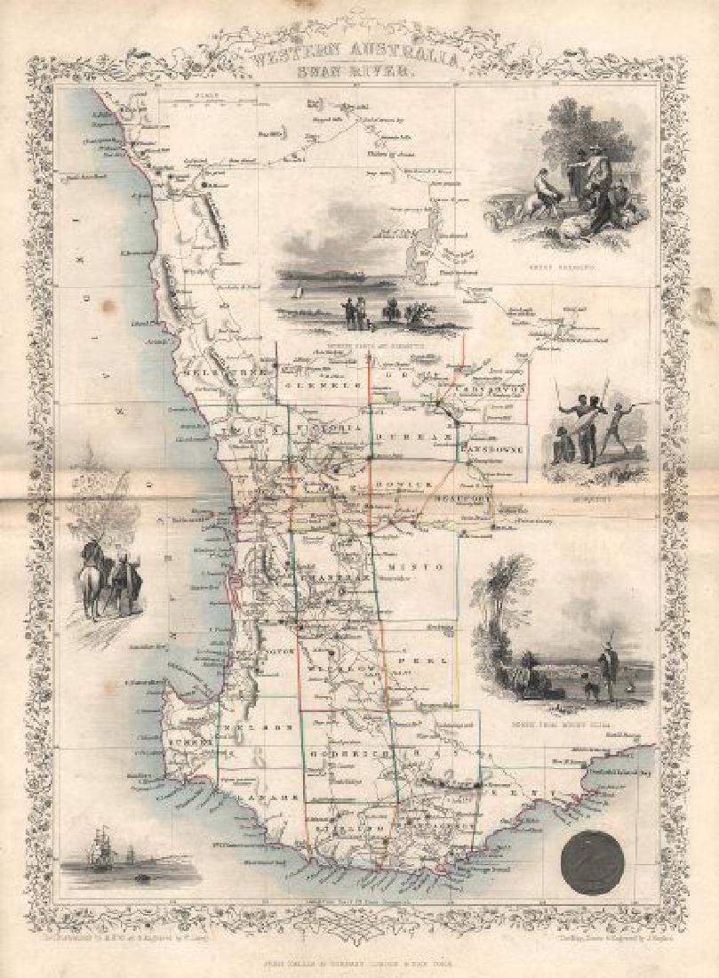 Tallis/Rapkin: Map of West Australia, Swan River, 1851 (1 of 2)