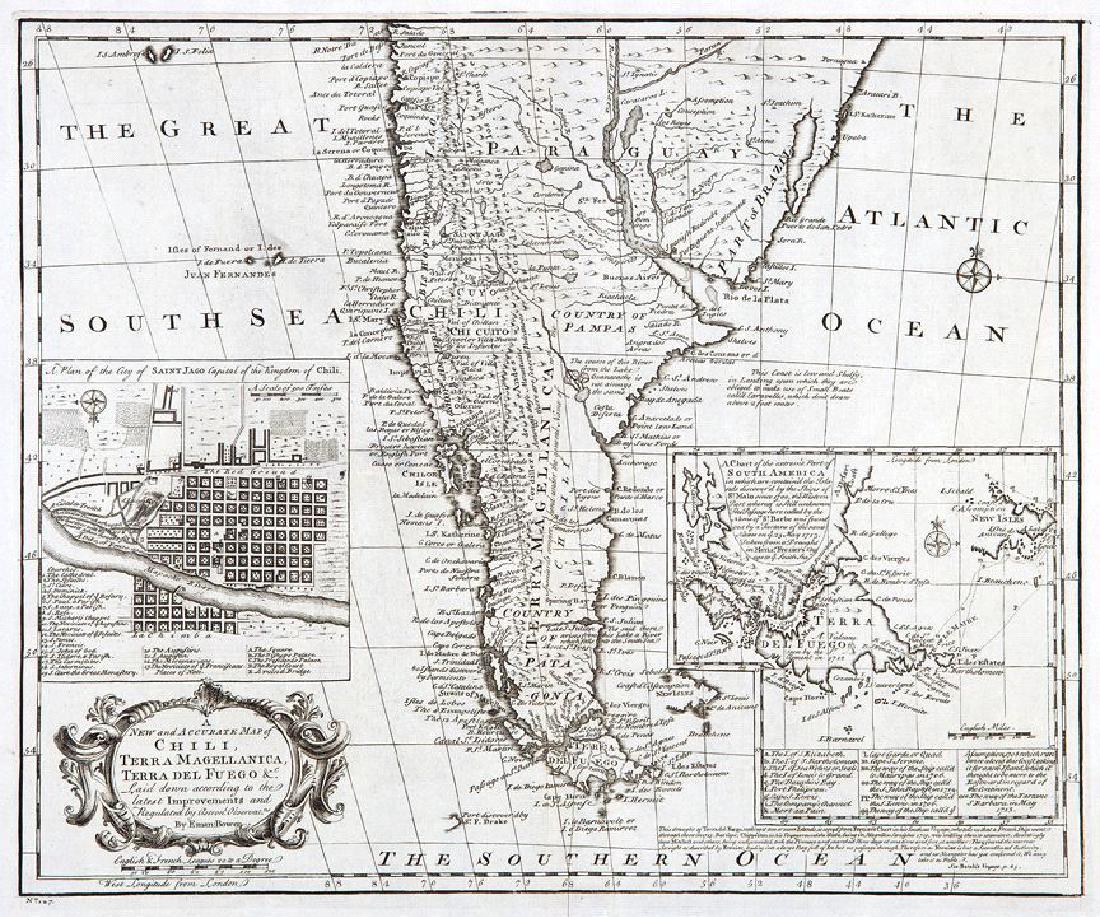 Bowen: Map of Chili, Terra Magellanica, Terra del Fuego (1 of 1)