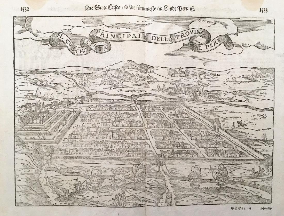 Munster: Map of Inca Capital of Cusco, 1550 (1 of 1)