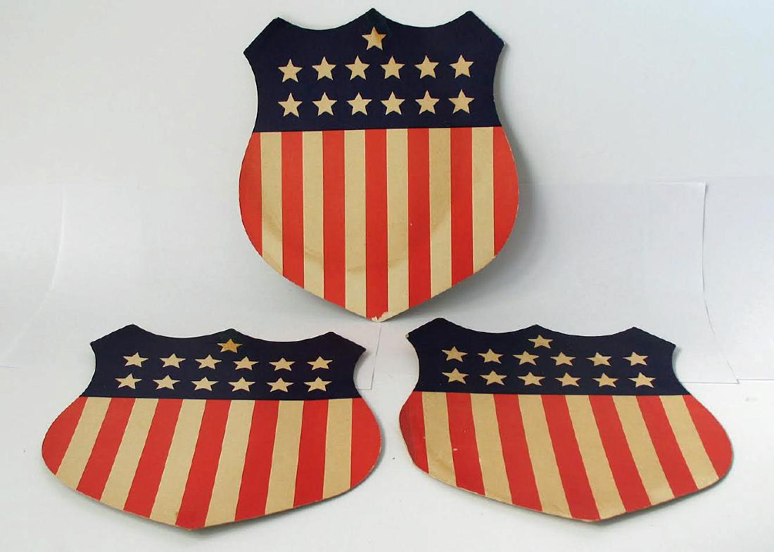 Group of Three Patriotic Shield Store Window Displays (1 of 1)