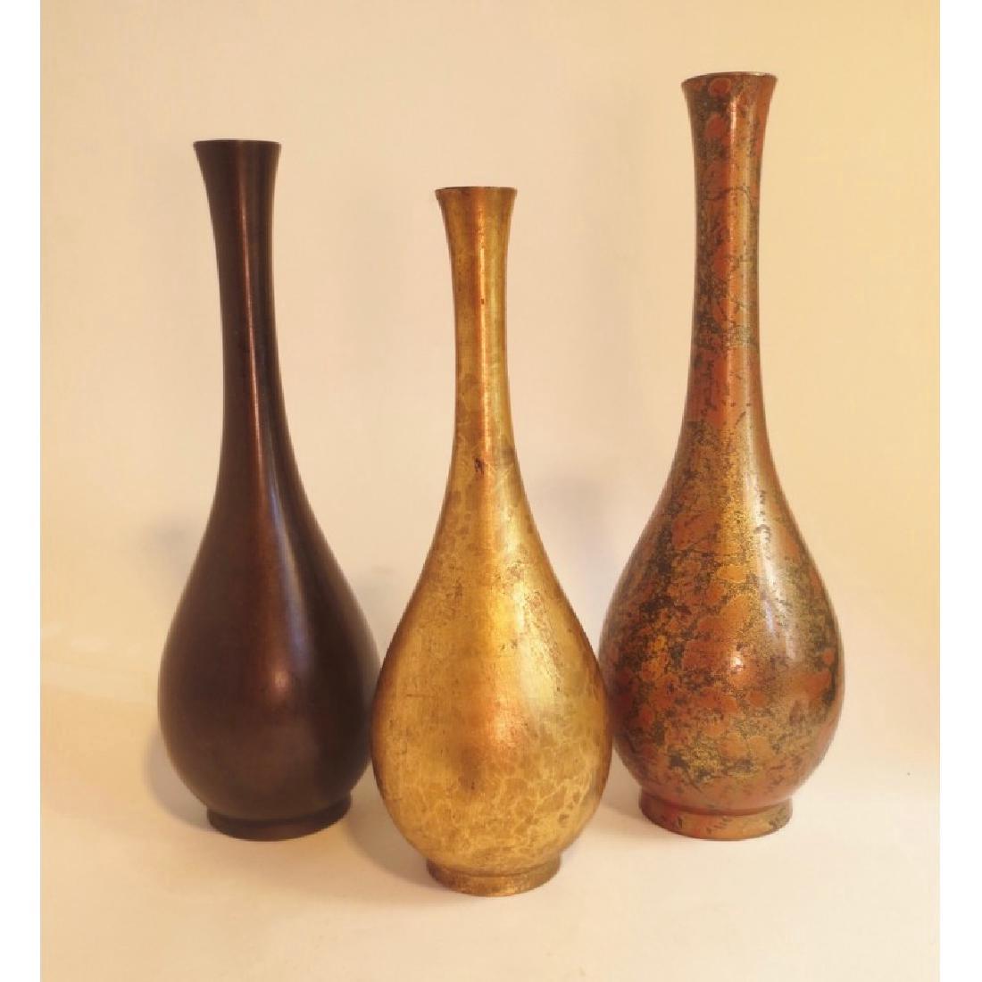 Three Japanese Midcentury Patinated Bronze Vases (1 of 6)