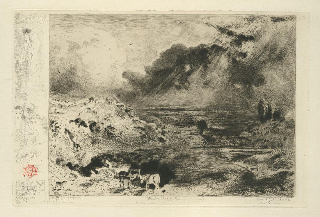 Félix Buhot: The Thunderstorm: Félix BUHOT (1847-1898) – The Thunderstorm. Drypoint, etching and roulette on laid Arches paper, after a painting by John Constable, 1879. Reference: Bourcard & Goodfriend 145 iv/vii. A rare impres