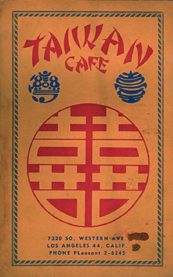 1940's Taiwan Cafe Menu LA Calif with Fortunes (1 of 4)