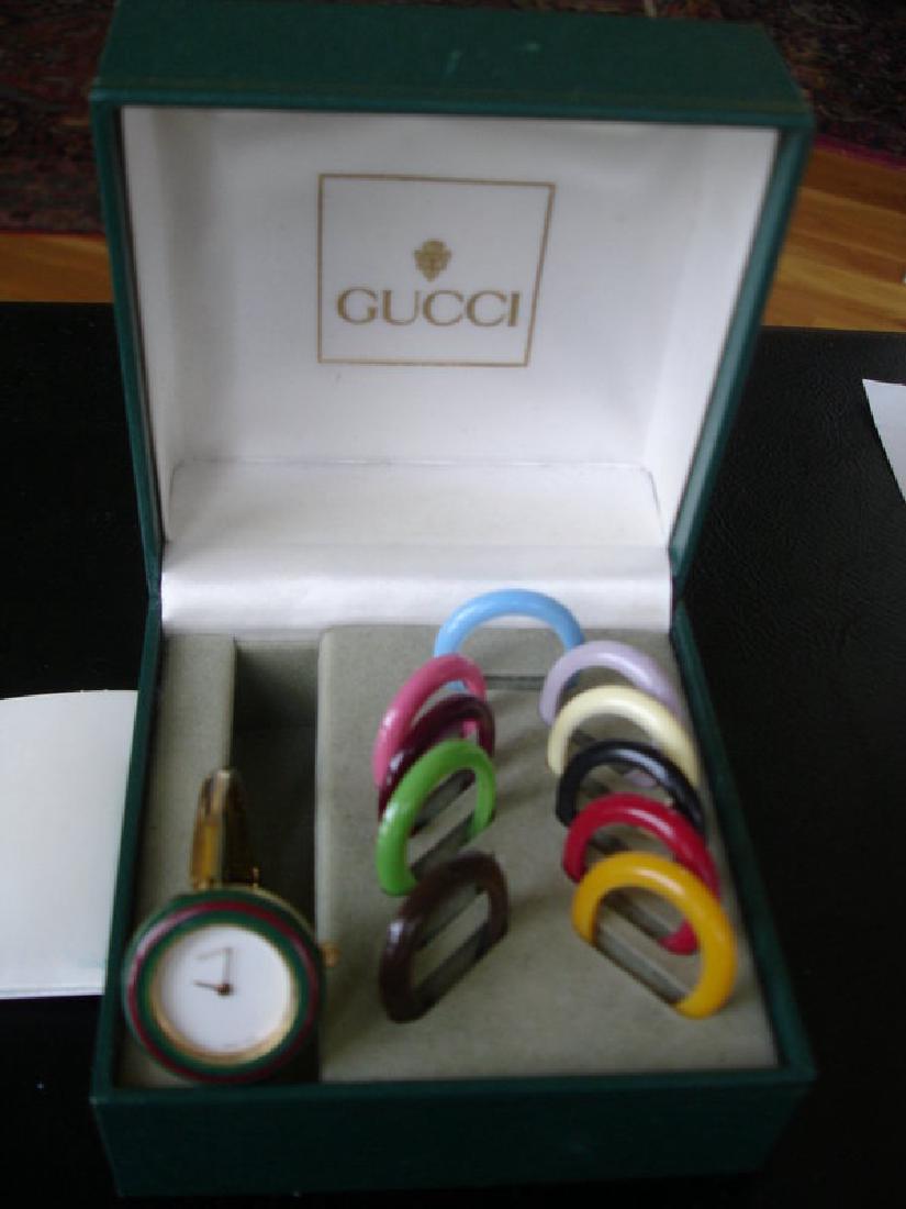 Vintage Gucci 18kyg Bangle Watch W 12 Bezels Petite