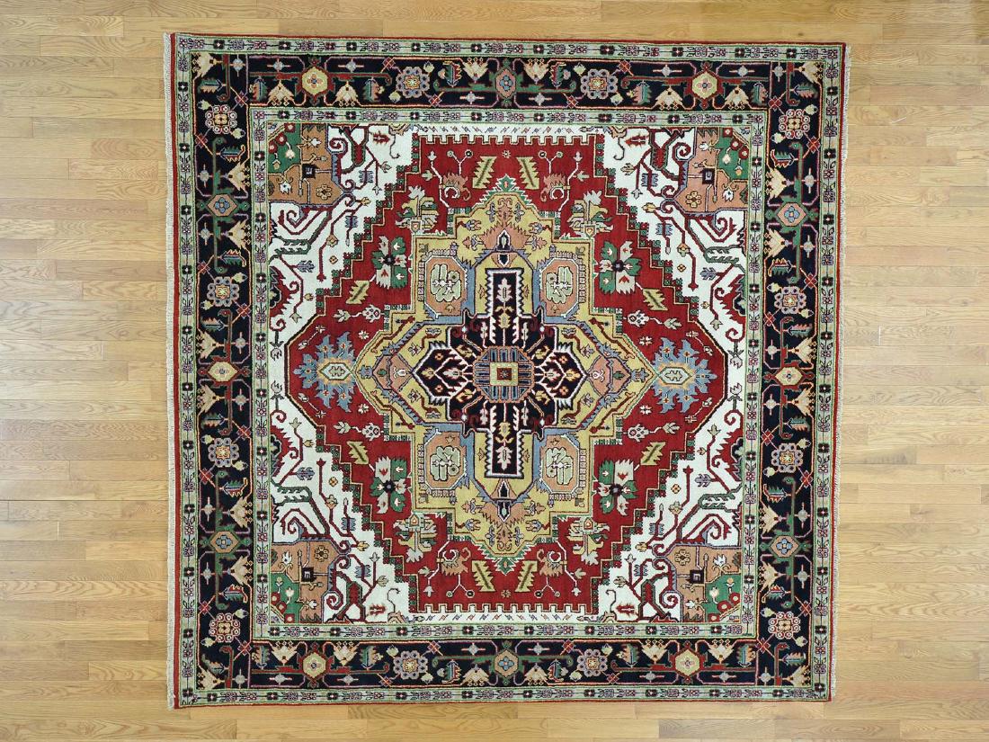 Hand Knotted Pure Wool Serapi Heriz Rug 9.1x9.1 (1 of 5)