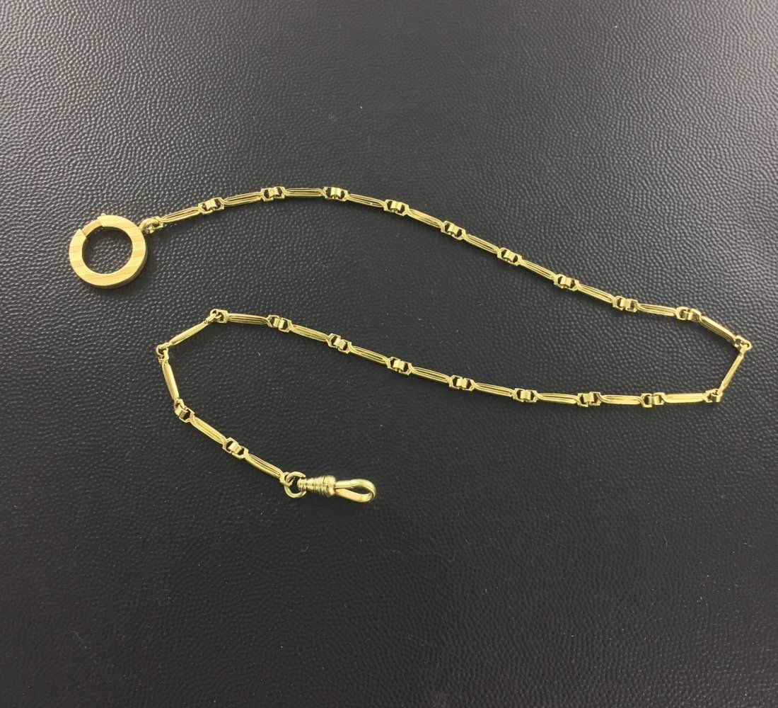 Estate 14kt Green Gold Pocket Watch Fob Chain (1 of 3)
