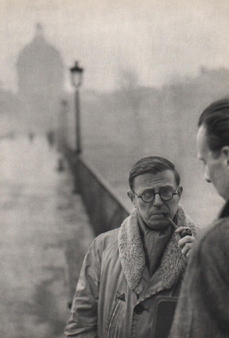 CARTIER-BRESSON - Jean-Paul Sartre: Artist: CARTIER-BRESSON Print Title: Jean-Paul Sartre Printing Date: 1952 Medium: Sheet-fed Copper Plate Gravure Printer: Draeger, France Image Size: 9"x13" Henri Cartier-Bresson was a French photogra