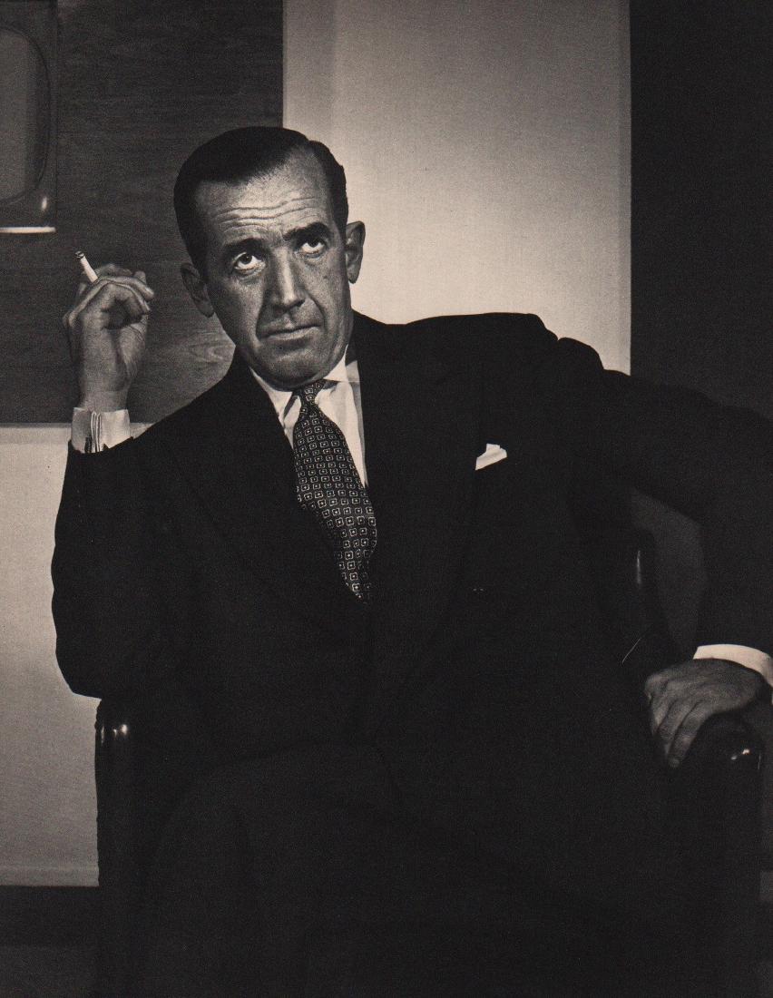 YOUSUF KARSH - Edward R Murrow: Artist: YOUSUF KARSH Print Title: Edward R Murrow Printing Date: 1959 in the Netherlands Medium: Vintage Sheet-Fed Gravure Image size (inches) approx. 9 x 11.5" Yousuf Karsh (1908-2002) was an Armenia