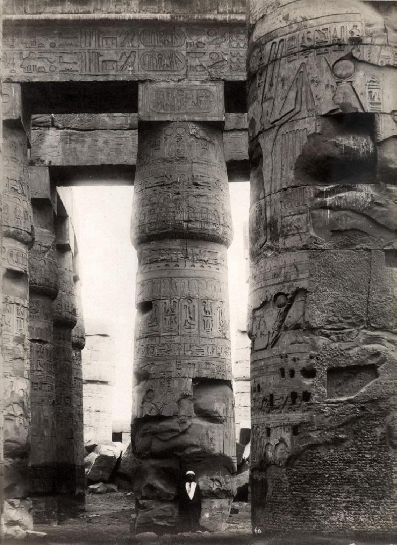 Vintage Albumen Photo of Bud Columns of Karnak (1 of 2)