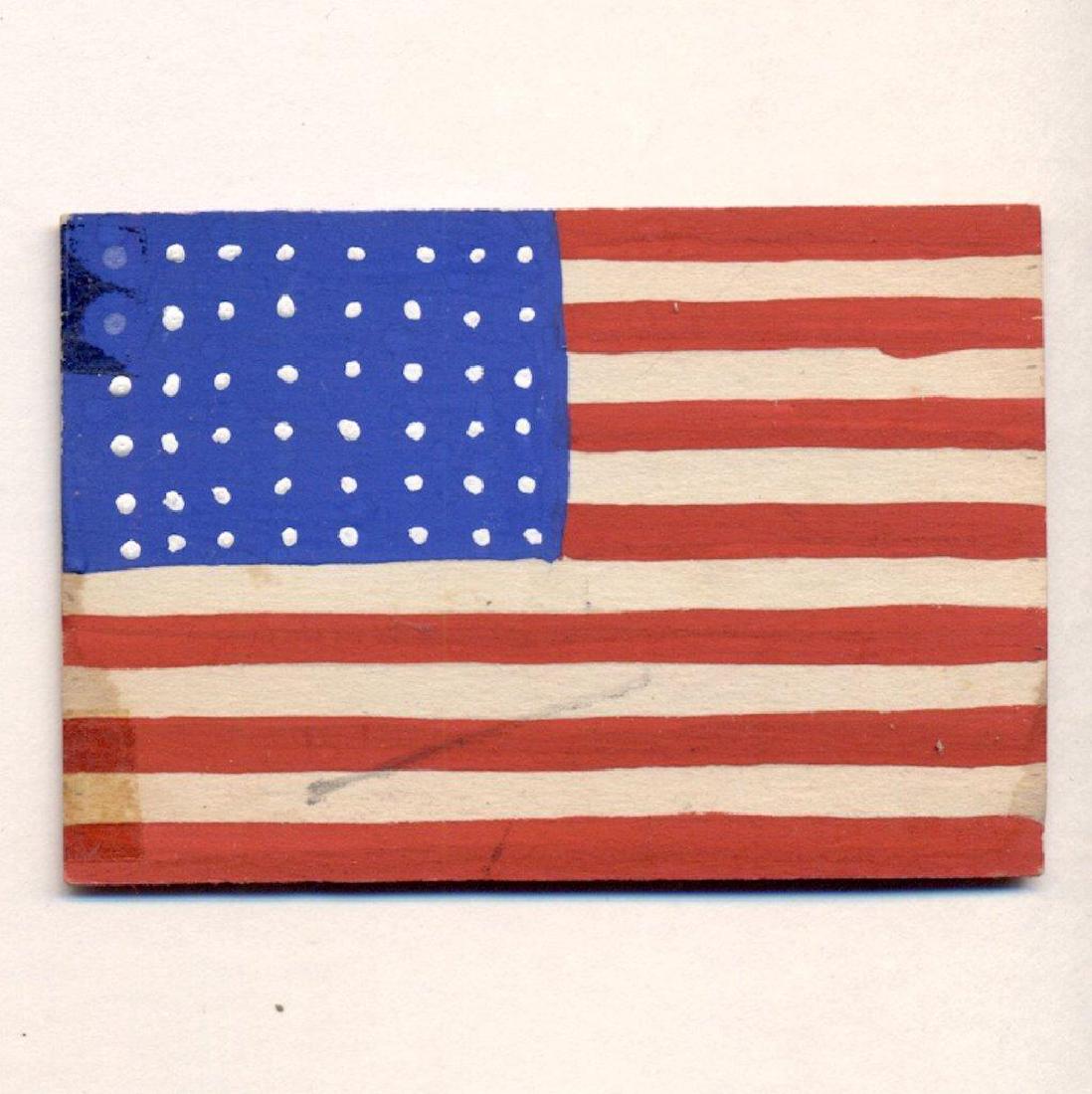 C. 1912 Folk Art 48 Star Hand Painted American Flag (1 of 2)