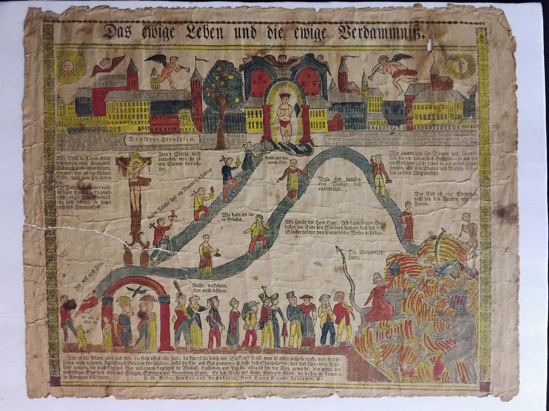 Block Print Water Color Fraktur 18th Century (1 of 11)