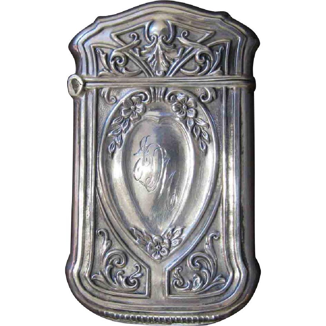 Webster Co Sterling Silver Floral Match Safe, 1880 (1 of 4)