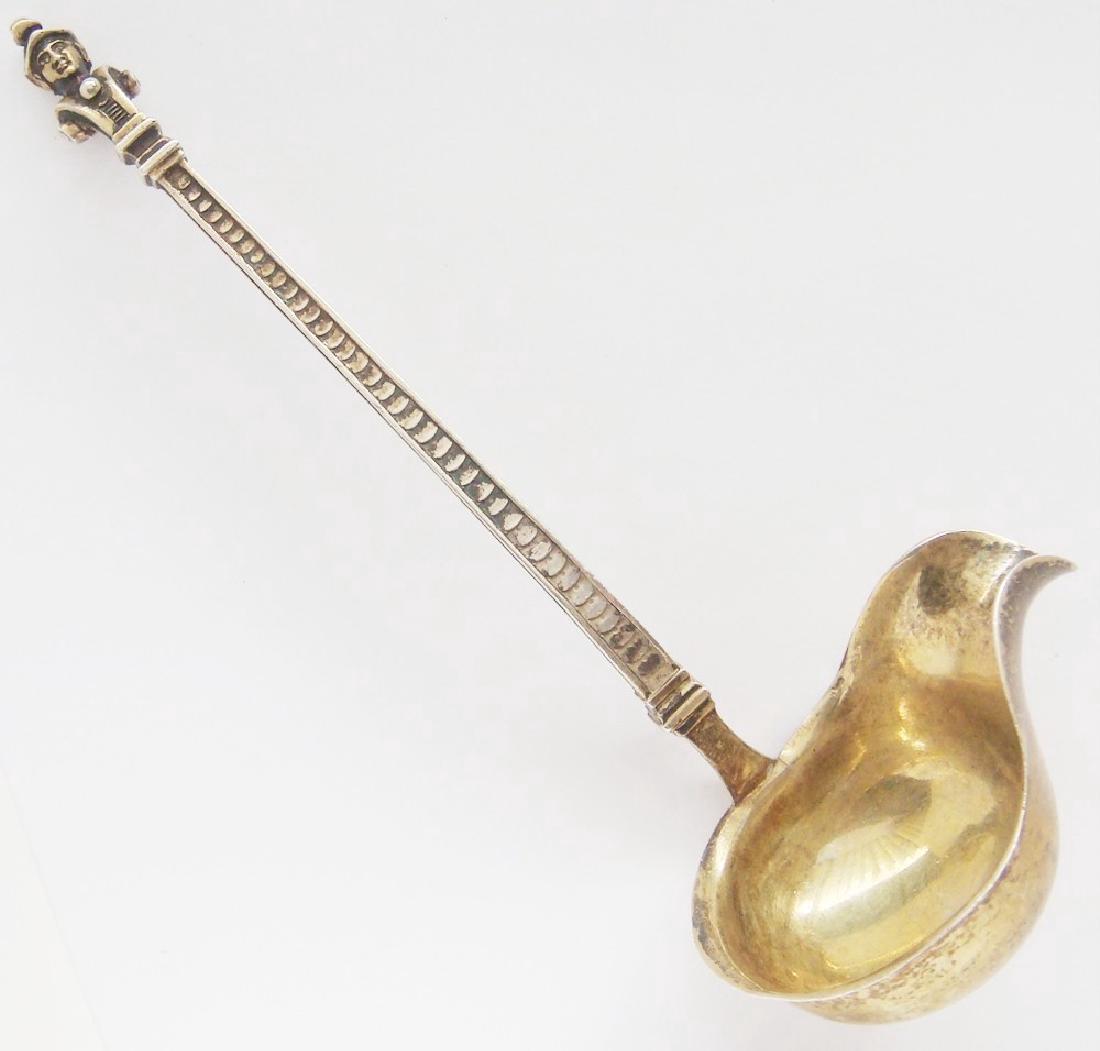 Figural Koch & Bergfeld 830 Silver Sauce Ladle, 1875: Figural Antique Koch & Bergfeld sauce Ladle 830 Silver From 1875 Gold Wash Bowl. This wonderful ladle is made in 1875 in Germany from solid .830 silver. It is hallmarked on the back by the maker KOCH