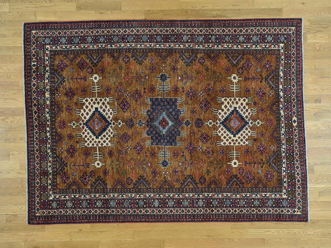 Handmade Afghan Ersari Wool Oriental Rug 6.4x8.8 (1 of 10)