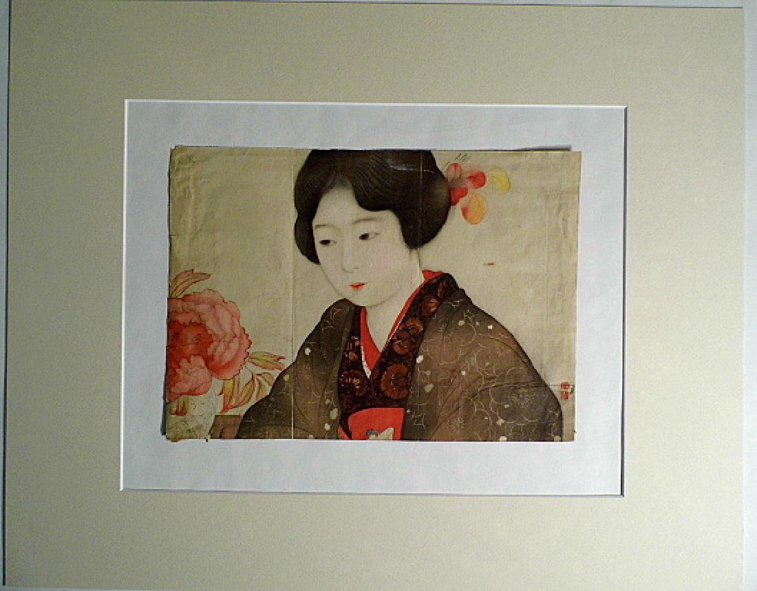 1930's Kyoto Scrapbook Print Geisha & Flower Vase (1 of 5)