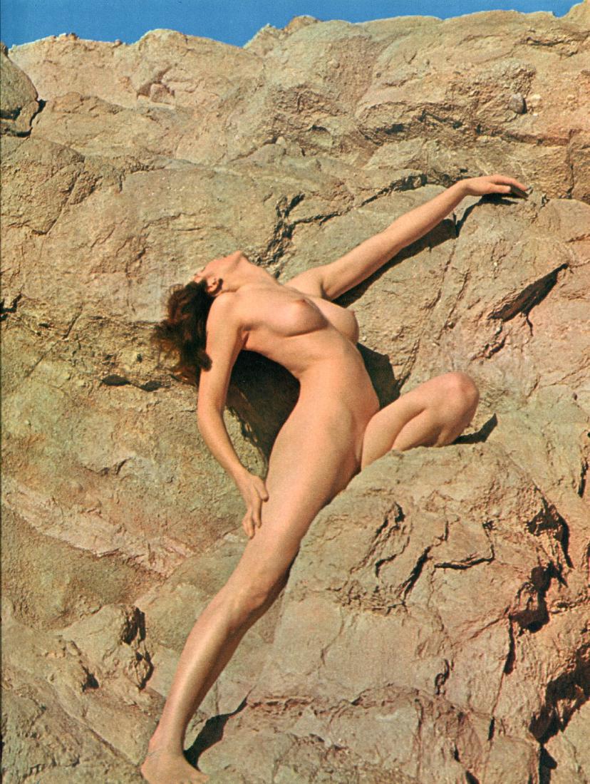ANDRE DE DIENES - Nude on the Rocks II: Artist: ANDRE DE DIENES Print Title: Nude on the Rocks II Printing Date: 1950s Medium: Sheet-Fed color gravure Printed in France Image Size: 8.5 x 11 inches Andre de Dienes (1913 – 1985) Andre de Di