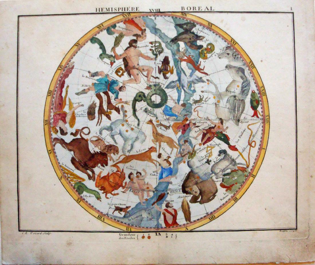 Celestial Constellations of Northern Hemisphere, 1760 (1 of 2)