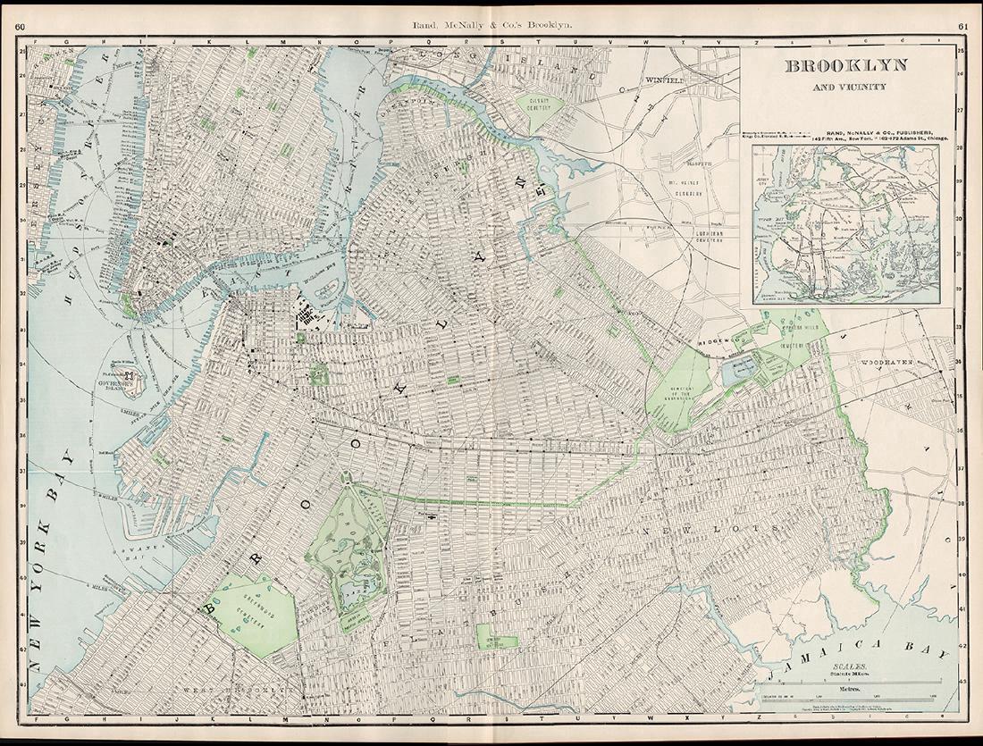 Rand McNally & Co: Map of Brooklyn & Vicinity, 1903 (1 of 3)