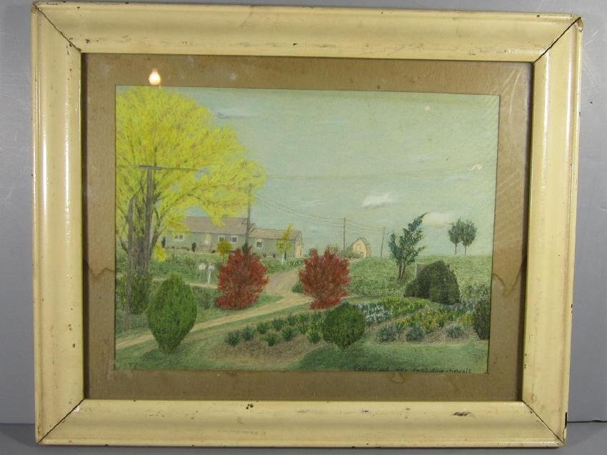 Folk Art Drawing of a Farm (1 of 7)