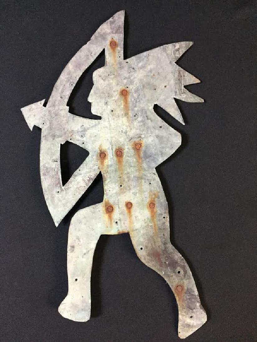 1920's Oxidized Copper Sheet Metal Indian Weathervane (1 of 3)