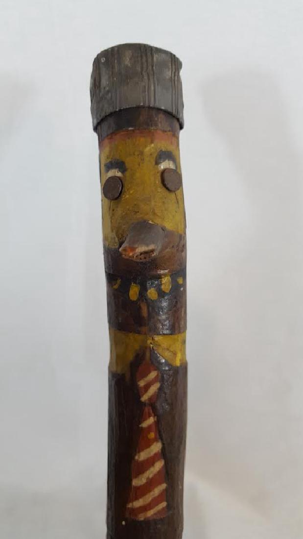 Folk Art Carved and Painted Hobo Cane Ca 1938 (1 of 4)