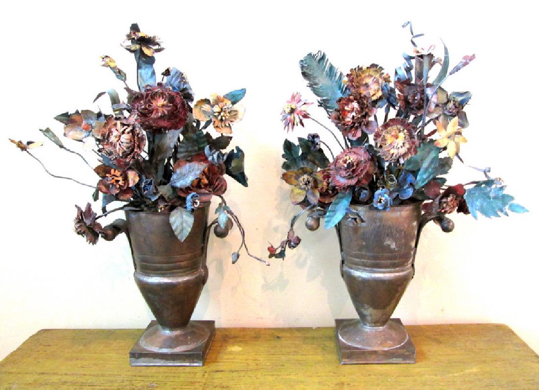 Rare Tin Floral Urns (1 of 10)